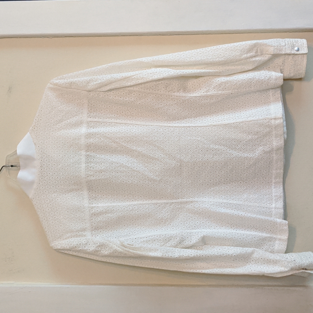 NWTs Elie Tahari Ivory Eyelet Cotton Andie Jacket size 12 - Picture 10 of 14